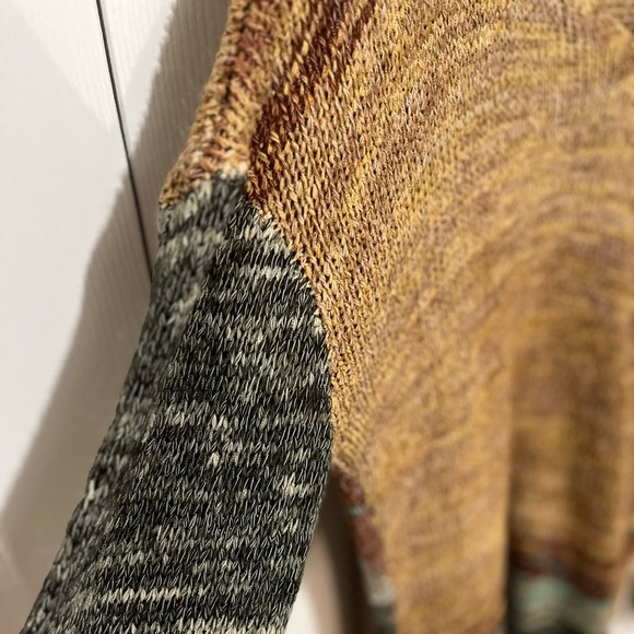 Prana Vignette Asymmetrical V neck Knit Multicolour Sweater Sz L - Picture 8 of 14